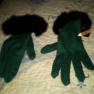 Cashmere N Fur Trim Gloves
